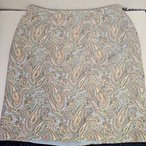 Womens Talbots Skirt Plus Size 16W Paisley A-line Midi  Preppy Casual Boho Q0310